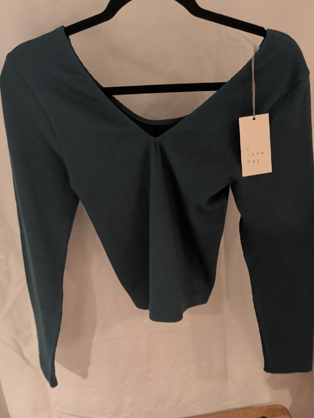 a new day Deep Teal V-Neck Long Sleeve Top